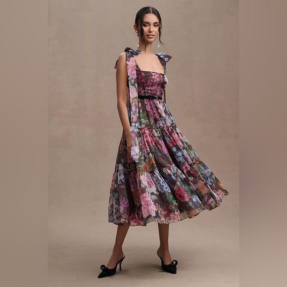 Anthropologie Dresses & Skirts - BHLDN Isabella Tiered Square-Neck A-LineMidi Dress/ size 16